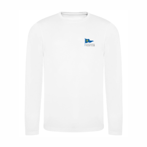 long sleeve technical tshirt for chichester yacht club in white