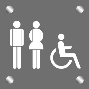 P13.1 INTERIOR WALL AND DOOR SIGNAGE BASICS ICON SIGNS ICONS 04 MALE FEMALE DISABLED