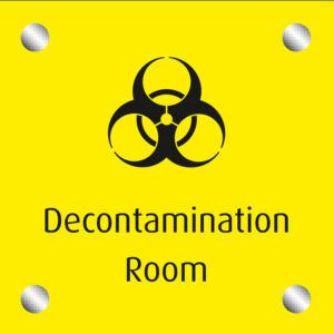 P13.1 INTERIOR WALL AND DOOR SIGNAGE BASICS ICON SIGNS ICONS 23 CAUTION DECONTAMINATION