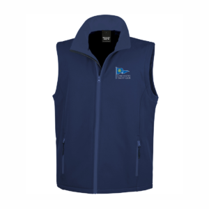 Unisex navy soft shell gilet for CYC