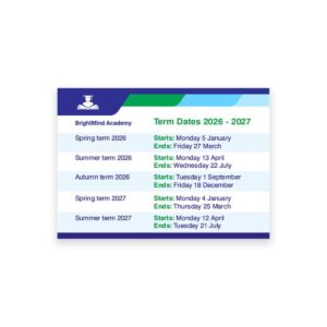School Term Dates Cards