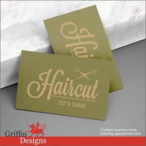 Barber Hairstylist appointment business cards with personalised logo