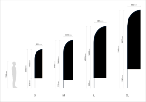 feather flag size graphic