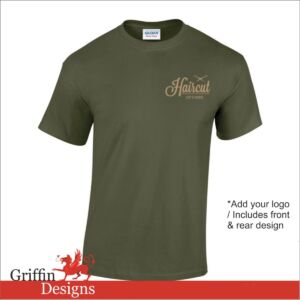 Barber Hairdresser Tshirt with personalised logo